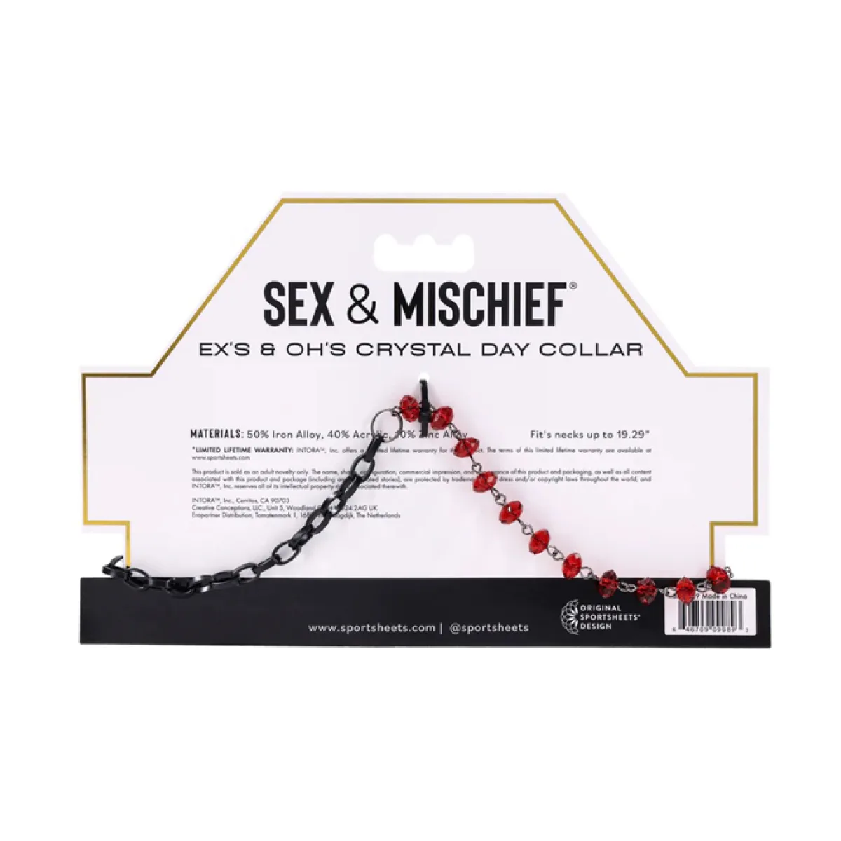 eX's and Oh's Crystal Day Collar fetish collar - main product image