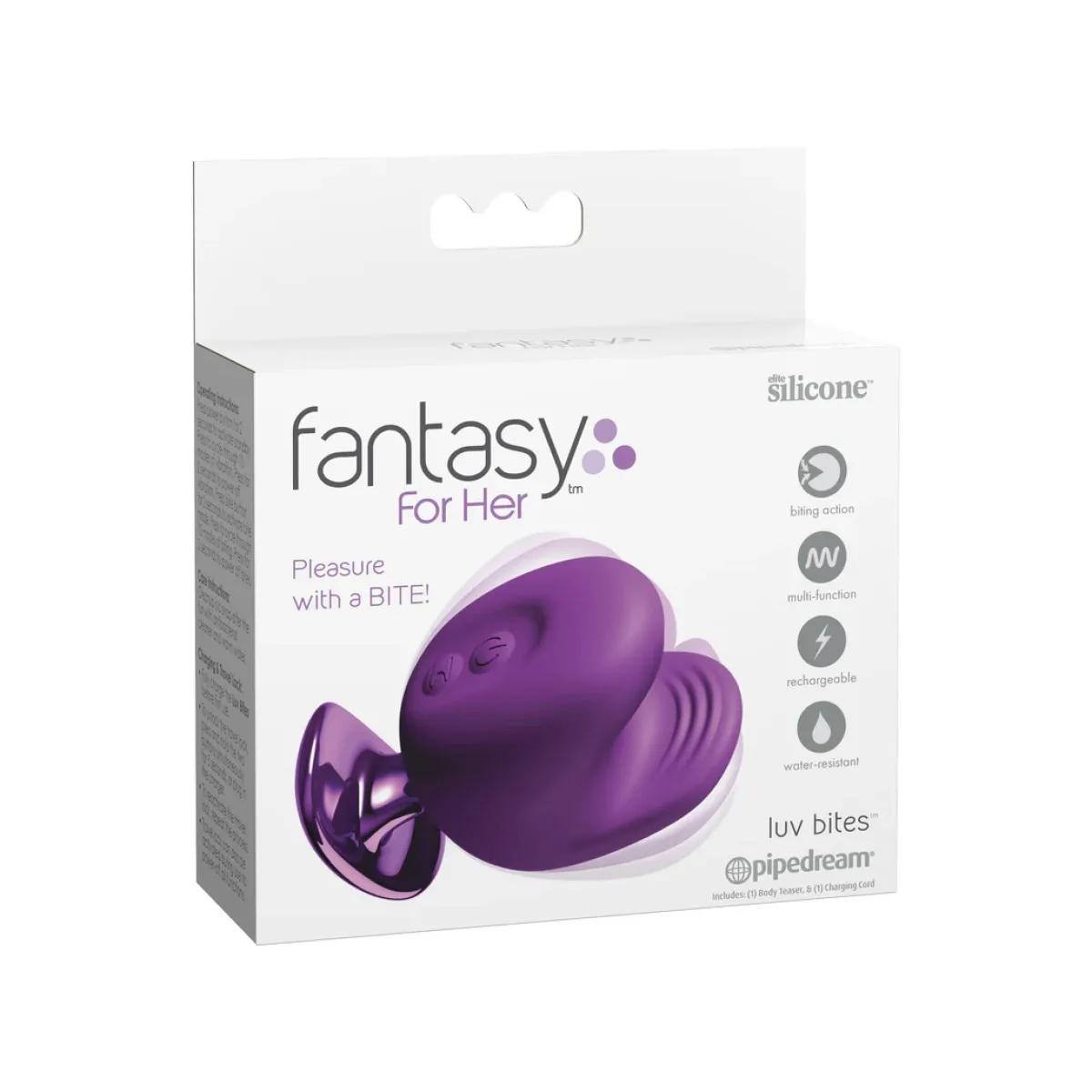 Fantasy for Her Luv Bites - Purple vibrating nipple toy - main product image