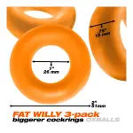 Fat Willy 3-Pack Jumbo Cockring - Orange penis ring - main image