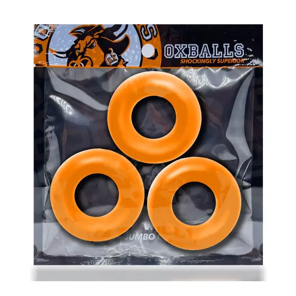 Fat Willy 3-Pack Jumbo Cockring - Orange penis ring - alternate angle
