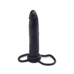 Fetish Fantasies Series Double Trouble - Black double trouble strap-on dildo - main image