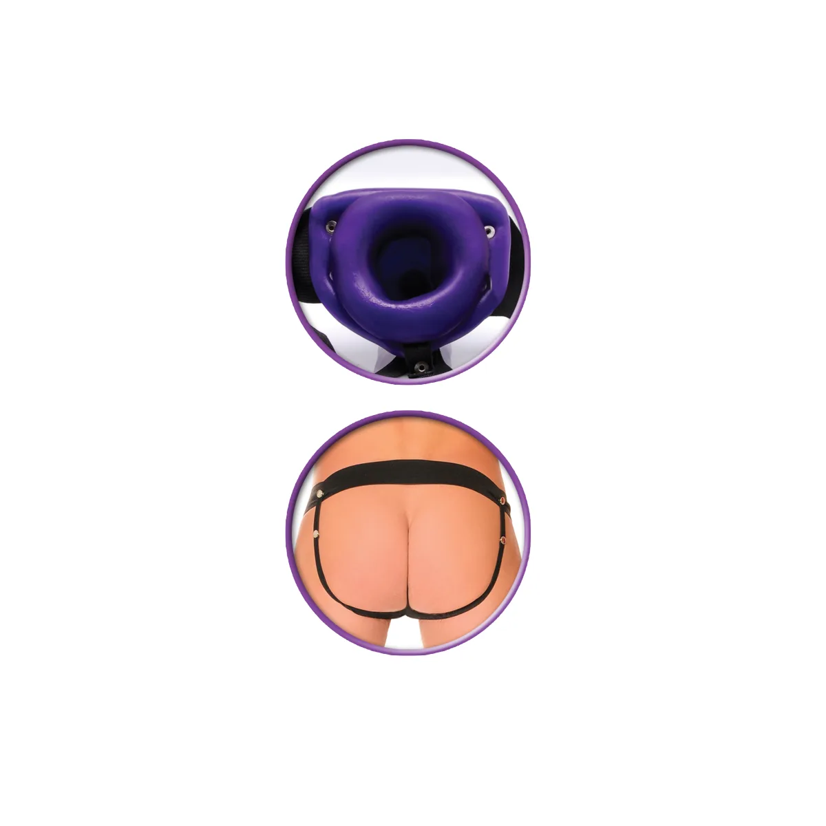 Fetish Fantasy Series for Him or Her Hollow Strap-on - Purple dildo harness - main product image
