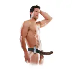 Fetish Fantasy Series 8-in Vibrating Hollow Strap-on - Brown strap on vibrating dildo - main product image