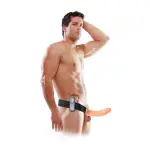 Fetish Fantasy Series 8-in Vibrating Hollow Strap-on - Flesh vibrating dildo - main product image