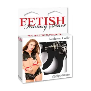 Fetish Fantasy Series Designer Metal Handcuffs - Black bondage cuffs - alternate angle
