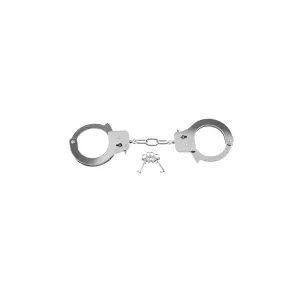 Fetish Fantasy Series Metal Handcuffs - Silver bondage cuffs - detail view