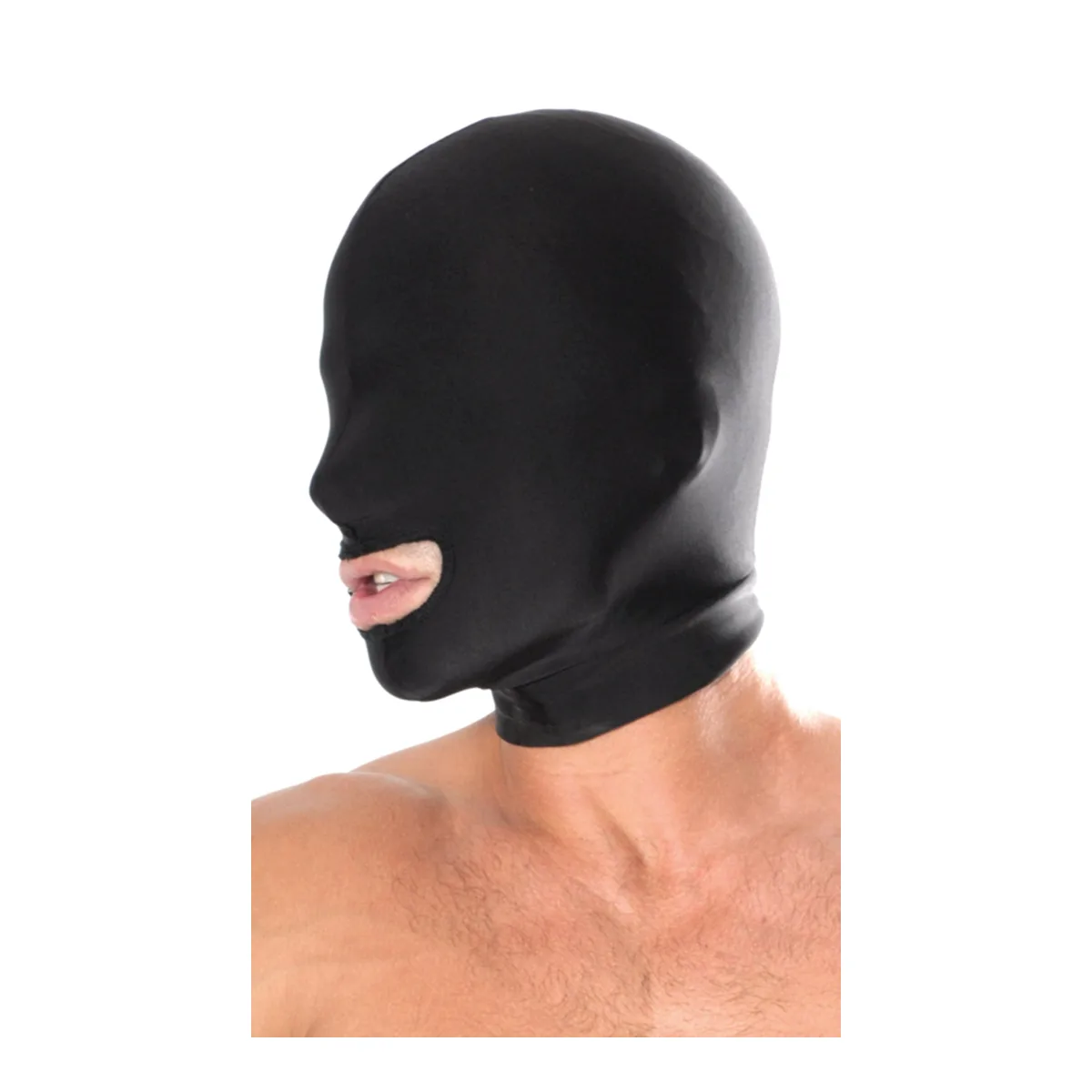 Fetish Fantasy Series Spandex Open Mouth Hood bondage hood - alternate product angle