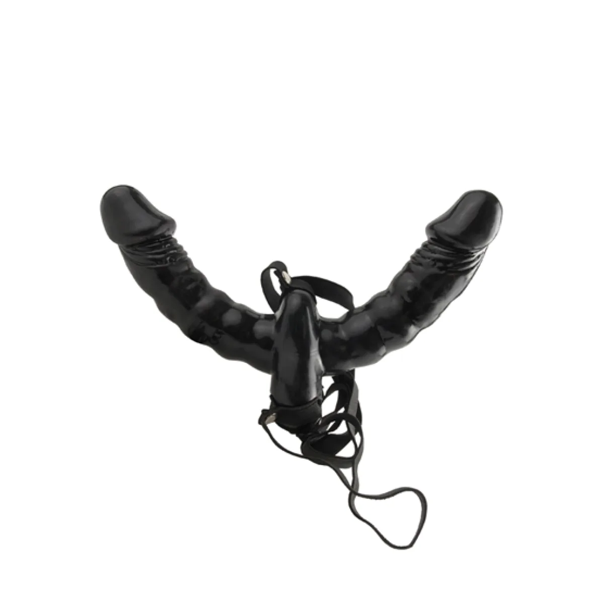 Fetish Fantasy Series Vibrating Double Delight Strap-on - Black - kinky bondage - main product image