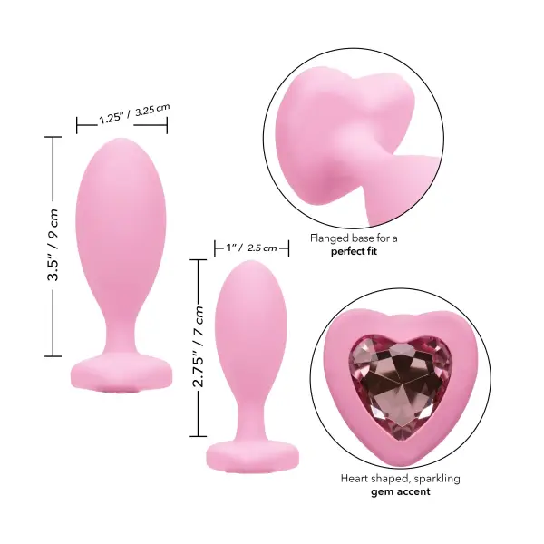 First Time Crystal Booty Duo - Pink - butt plugs - product image 7