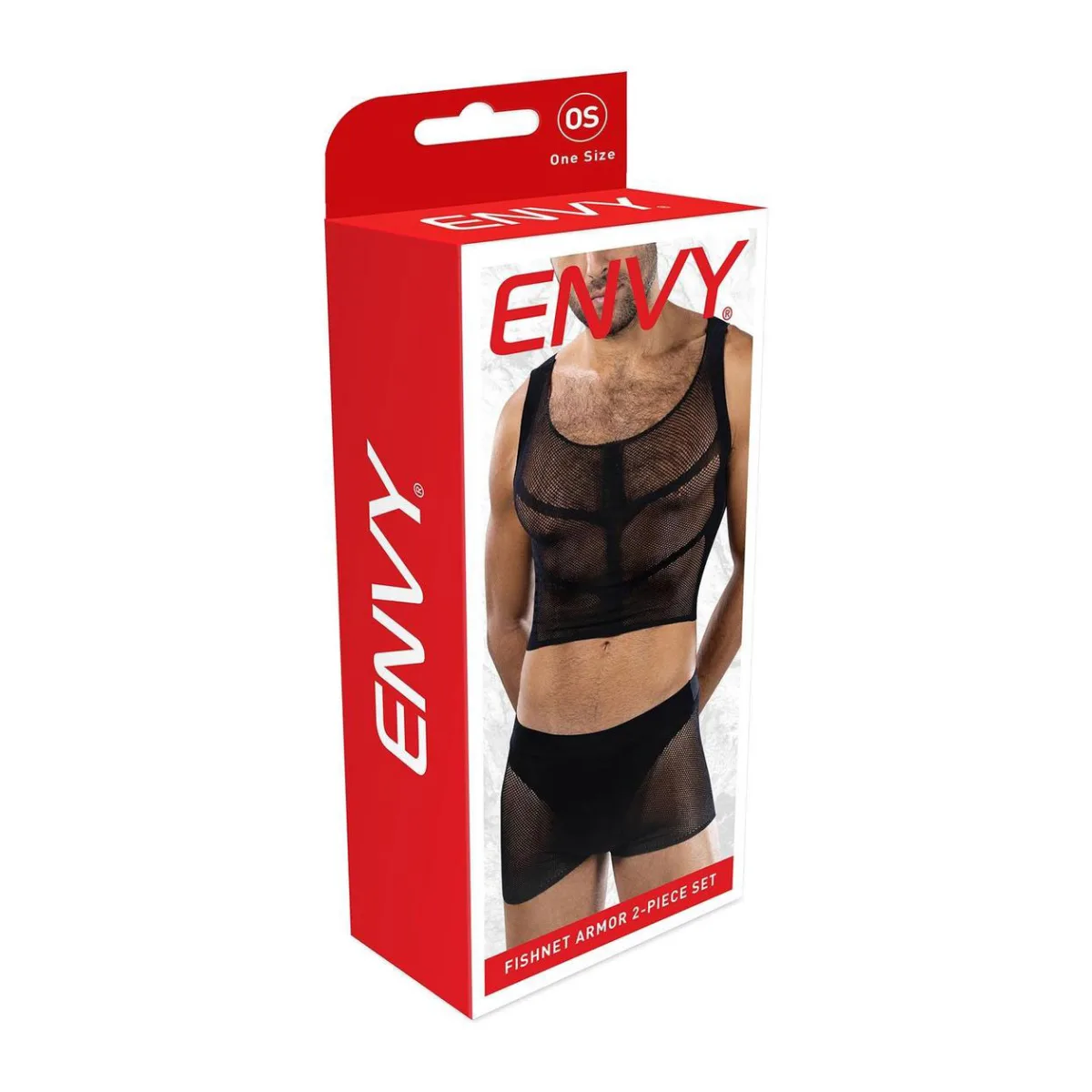 Fishnet Armor 2 Piece Set - Os - Black sexy men lingerie - main product image