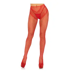 French Cut Crotchless Fishnet - One Size - Red crotchless lingerie - alternate product image