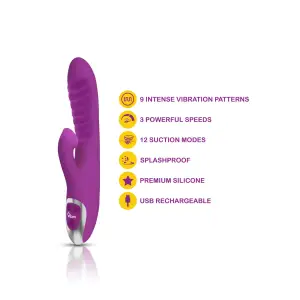 Frenzy Clitoral Suction Rabbit - Berry 9 Frenzy Clitoral Suction Rabbit - Berry – suction rabbit vibrator – view 3