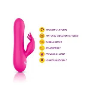 Freyja Mini Triple Ticklers Rabbit Vibe - Hot Pink 13 Freyja Mini Triple Ticklers Rabbit Vibe - Hot Pink – best rabbit vibrator – view 7