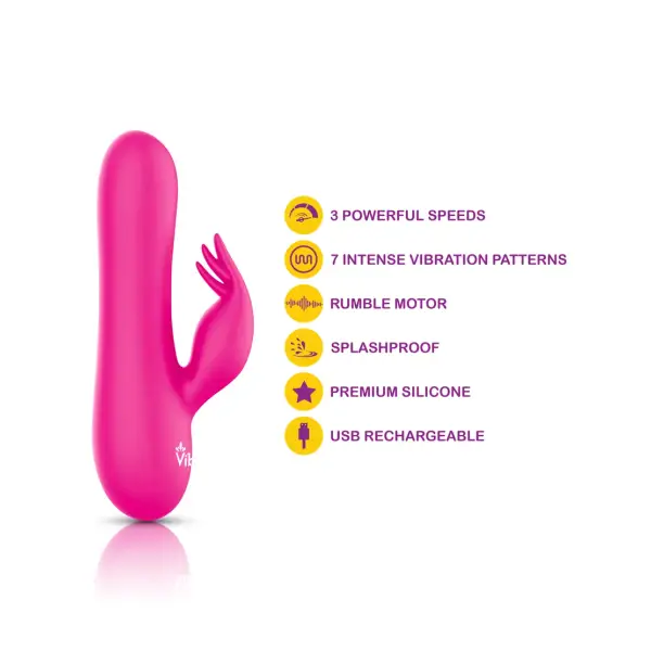 Freyja Mini Triple Ticklers Rabbit Vibe - Hot Pink 6 Freyja Mini Triple Ticklers Rabbit Vibe - Hot Pink – best rabbit vibrator – view 7