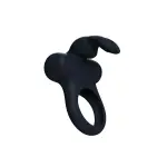 Frisky Bunny Vibrating Ring Black Pearl - rabbit vibrating cock ring - main product image