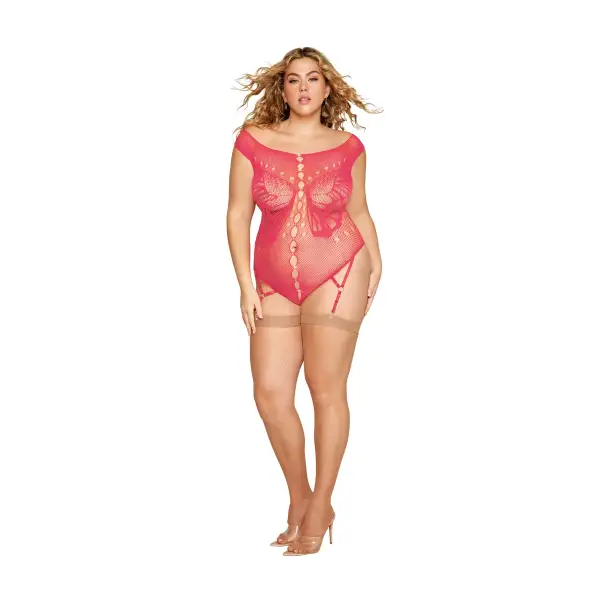Garter Teddy - Queen Size - Watermelon teddy lingerie - alternate product image