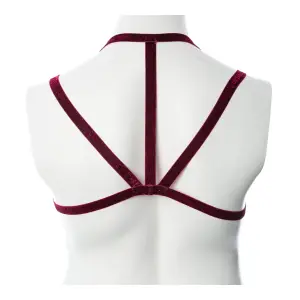 Gender Fluid Sugar Coated Harness - Large/xxlarge - Raspberry bondage toys - alternate angle