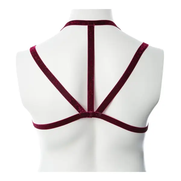 Gender Fluid Sugar Coated Harness - Large/xxlarge - Raspberry bondage toys - alternate angle