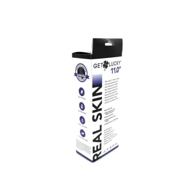 Get Lucky Real Skin 11 Dual Layer Dildo 19 Get Lucky Real Skin 11 Dual Layer Dildo Dark Brown - dildos - main product image