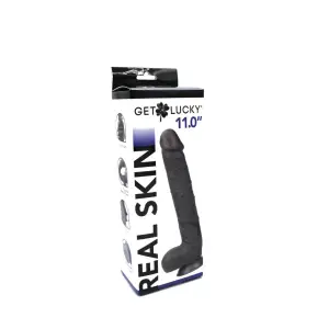 Get Lucky Real Skin 11 Dual Layer Dildo 49 Get Lucky Real Skin 11 Dual Layer Dildo Dark Brown - dildos - product image 2