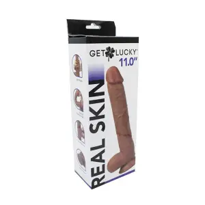 Get Lucky Real Skin 11 Dual Layer Dildo 53 Get Lucky Real Skin 11 Dual Layer Dildo Light Brown - dildos - main product image