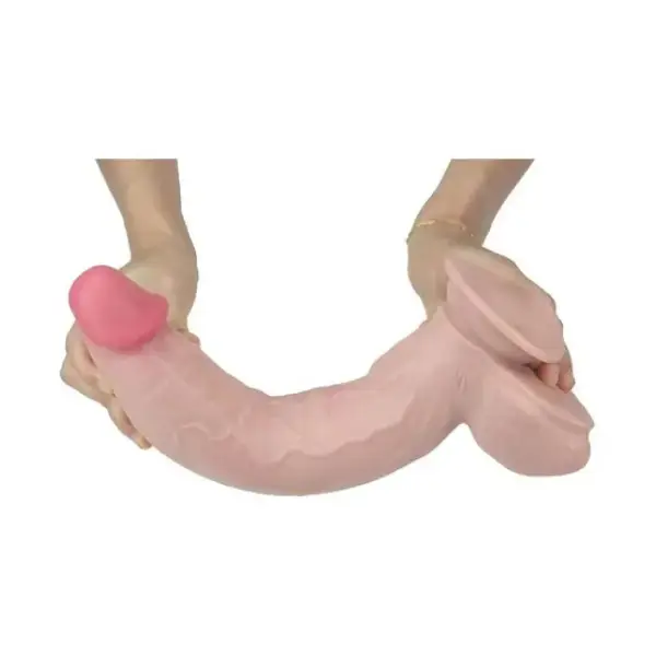 Get Lucky Real Skin 12 Dual Layer Dildo 7 Get Lucky Real Skin 12 Dual Layer Dildo Beige realistic dildo - product image 2