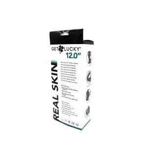 Get Lucky Real Skin 12 Dual Layer Dildo 14 Get Lucky Real Skin 12 Dual Layer Dildo Dark Brown realistic dildo - main product image