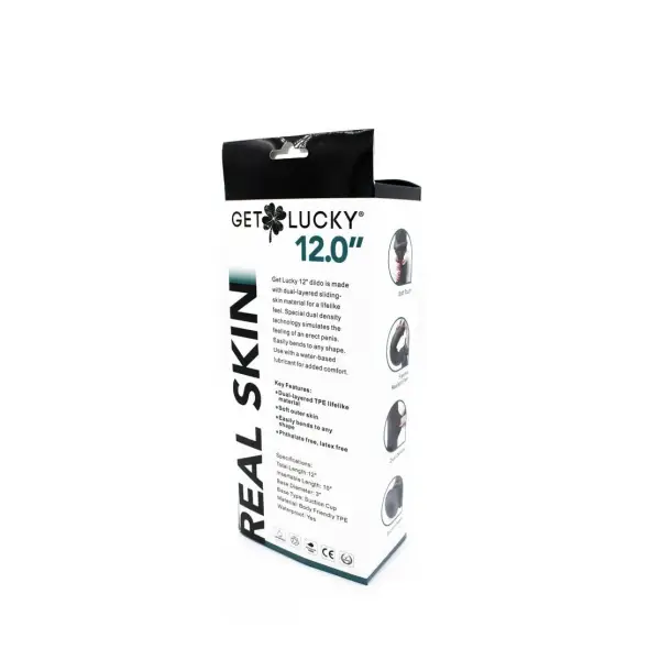 Get Lucky Real Skin 12 Dual Layer Dildo Dark Brown realistic dildo - main product image Get Lucky Real Skin 12 Dual Layer Dildo Dark Brown realistic dildo - main product image