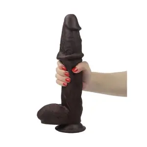 Get Lucky Real Skin 12 Dual Layer Dildo 17 Get Lucky Real Skin 12 Dual Layer Dildo Dark Brown realistic dildo - product image 4