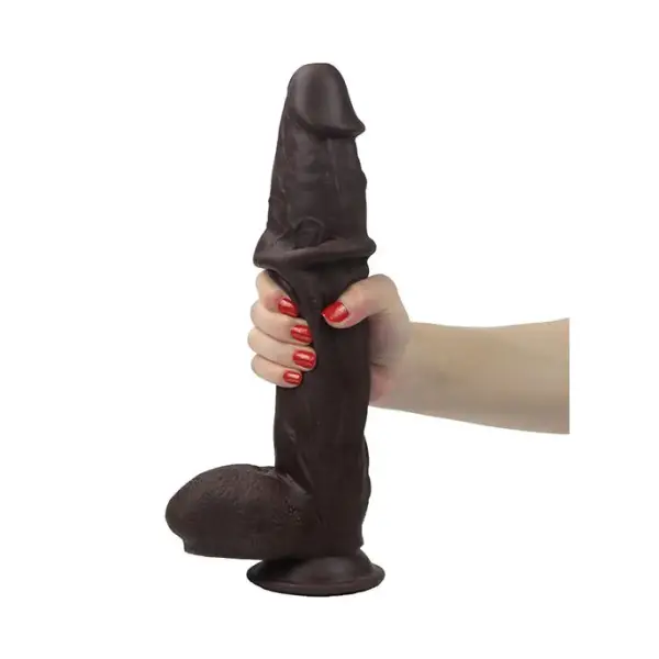 Get Lucky Real Skin 12 Dual Layer Dildo 3 Get Lucky Real Skin 12 Dual Layer Dildo Dark Brown realistic dildo - product image 4