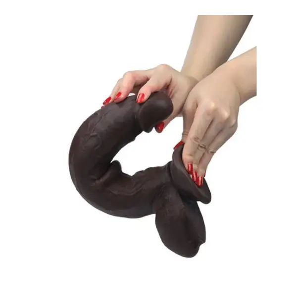 Get Lucky Real Skin 12 Dual Layer Dildo 4 Get Lucky Real Skin 12 Dual Layer Dildo Dark Brown realistic dildo - product image 5