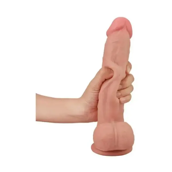Get Lucky Real Skin 9" Dual Layer Dildo Beige - view 7
