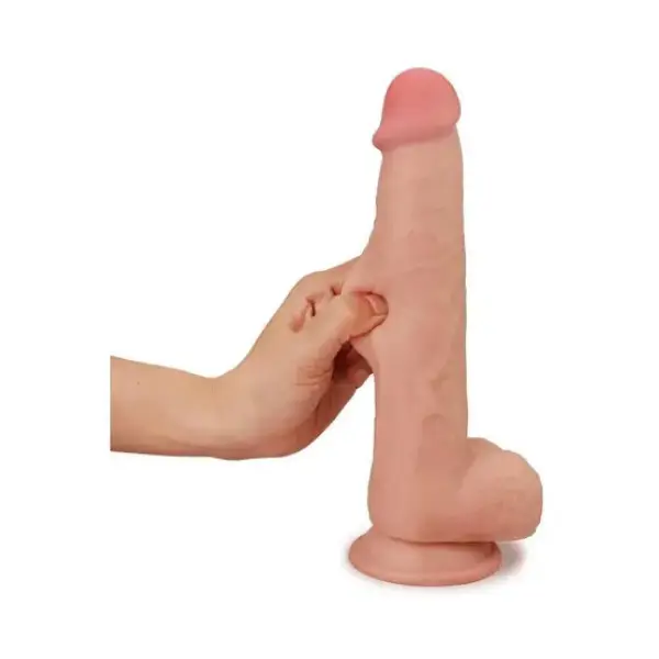 Get Lucky Real Skin 9" Dual Layer Dildo Beige - view 8