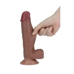 Get Lucky Real Skin 7.5" Dual Layer Dildo Light Brown - view 6