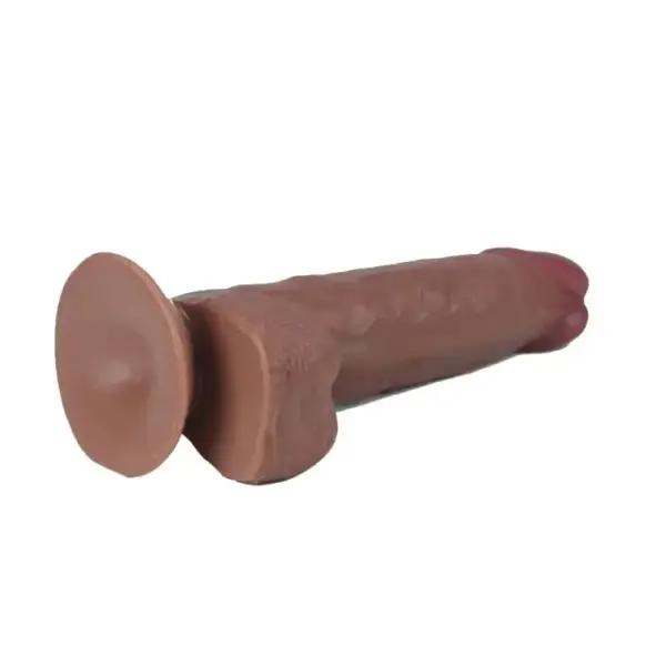 Get Lucky Real Skin 7.5" Dual Layer Dildo Light Brown - view 9