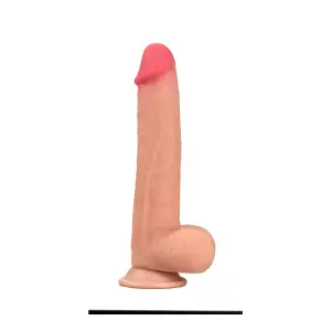 Get Lucky Real Skin 8" Dual Layer Dildo Beige - view 3