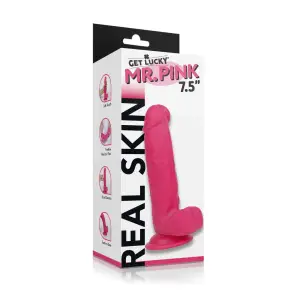 Get Lucky Real Skin Mr. 7.5 Inch Dual-Layer Dildo 44 Get Lucky Real Skin Mr. Pink 7.5" Dual Layer Dildo - view 4
