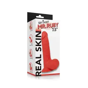 Get Lucky Real Skin Mr. 7.5 Inch Dual-Layer Dildo 32 Get Lucky Real Skin Mr. Ruby 7.5" Dual Layer Dildo - view 4