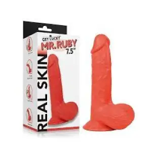 Get Lucky Real Skin Mr. 7.5 Inch Dual-Layer Dildo 34 Get Lucky Real Skin Mr. Ruby 7.5" Dual Layer Dildo - view 6