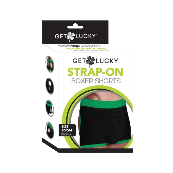 Get Lucky Strap-on Black/green Boxers - Xs/s mens lingerie - alternate product image