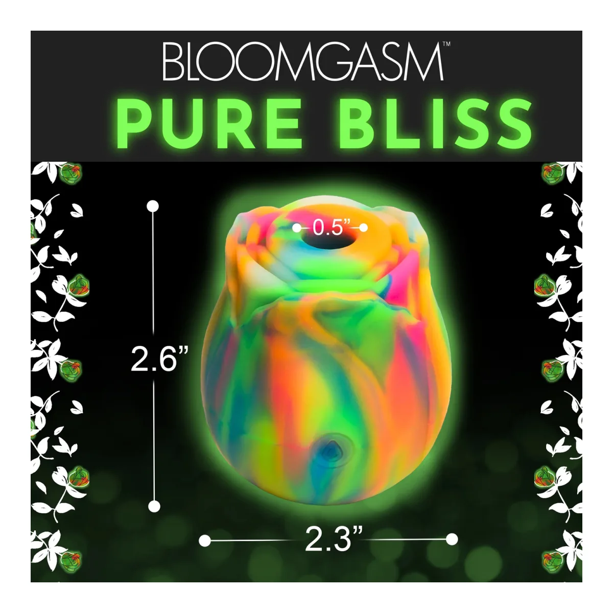 Glow Rose Glow-in-the-Dark Rose Clit Stimulator - Rainbow - vibrators - main product image