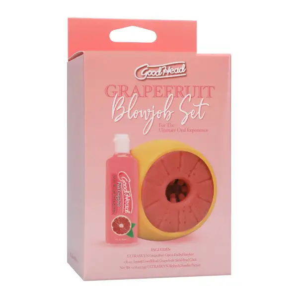 Goodhead - Grapefruit Blowjob Set - Yellow/pink best male masturbator toy - additional view