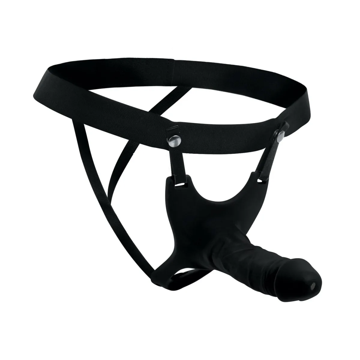 Hollow Silicone Dildo Strap-on - Black - view 1