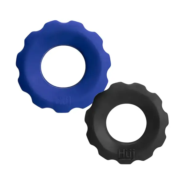 Hunkyjunk Cog 2 - Size C-Ring - Cobalt / Tar - cock ring - product image 3