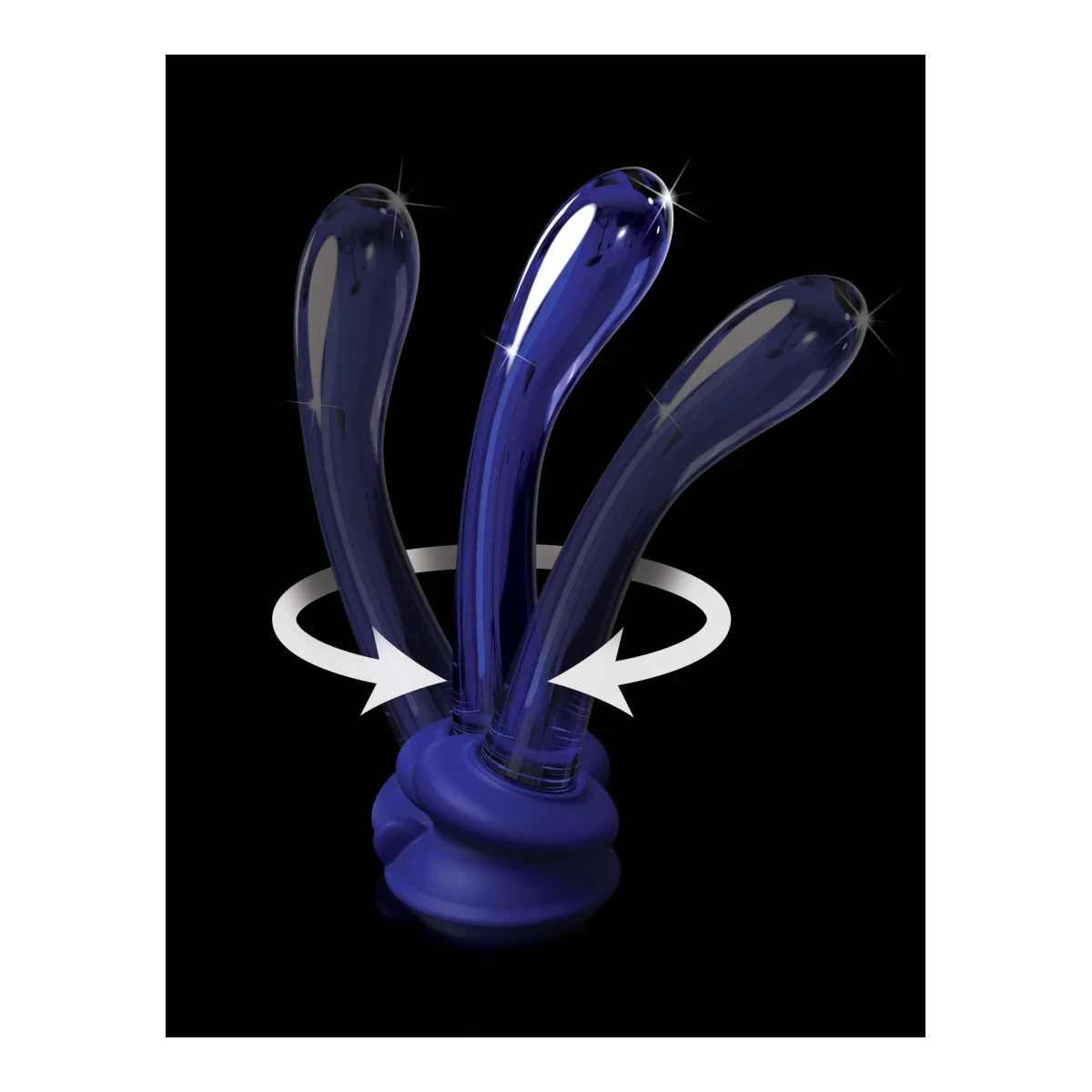 Icicles No. 89 - With Silicone Suction Cup - Blue blue glass dildo - alternate product angle