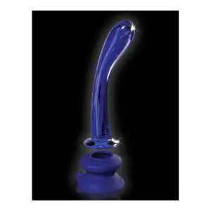 Icicles No. 89 - With Silicone Suction Cup - Blue blue glass dildo - alternate view 6