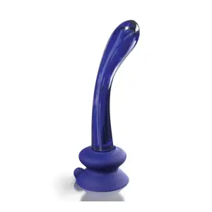 Icicles No. 89 - With Silicone Suction Cup - Blue blue glass dildo - alternate view 8