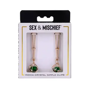 Indica Crystal Nipple Clips - Green 4 Indica Crystal Nipple Clips - Green nipple clamps / teasers - product detail