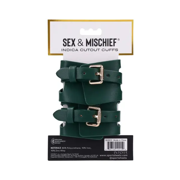 Indica Cutout Cuffs - Green cuffs / restraints - main product image Indica Cutout Cuffs - Green cuffs / restraints - main product image