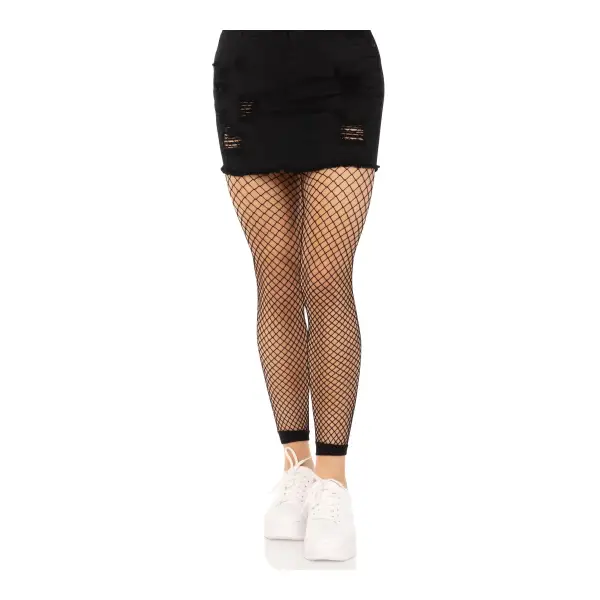 Industrial Net Footless Tights 3 Industrial Net Footless Tights - One Size - Black sexy lingerie - product image 4